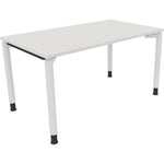 Neutralware Schreibtisch all in one 1.400 x 680-820 x 800 mm (B x H x T) Vierfuß Rundrohr diamantweiß – Produktbild 3