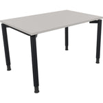 Neutralware Schreibtisch all in one 1.200 x 680-820 x 800 mm (B x H x T) Vierfuß Rundrohr lichtgrau