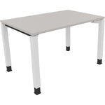 Neutralware Schreibtisch all in one 1.200 x 680-820 x 800 mm (B x H x T) Vierfuß Quadratrohr lichtgrau – Produktbild 3