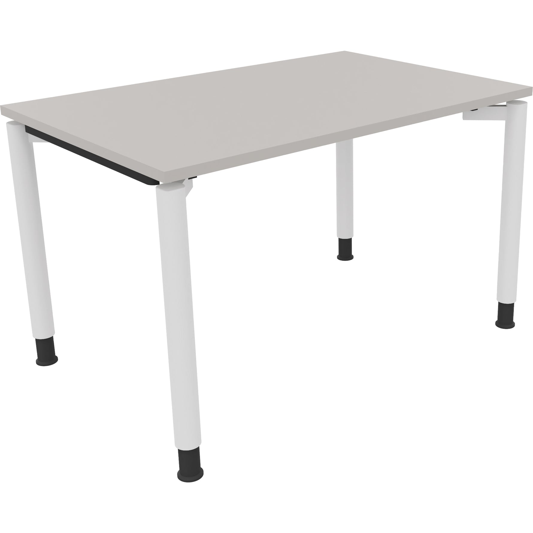 Neutralware Schreibtisch all in one 1.200 x 680-820 x 800 mm (B x H x T) Vierfuß Rundrohr lichtgrau – Produktbild 3