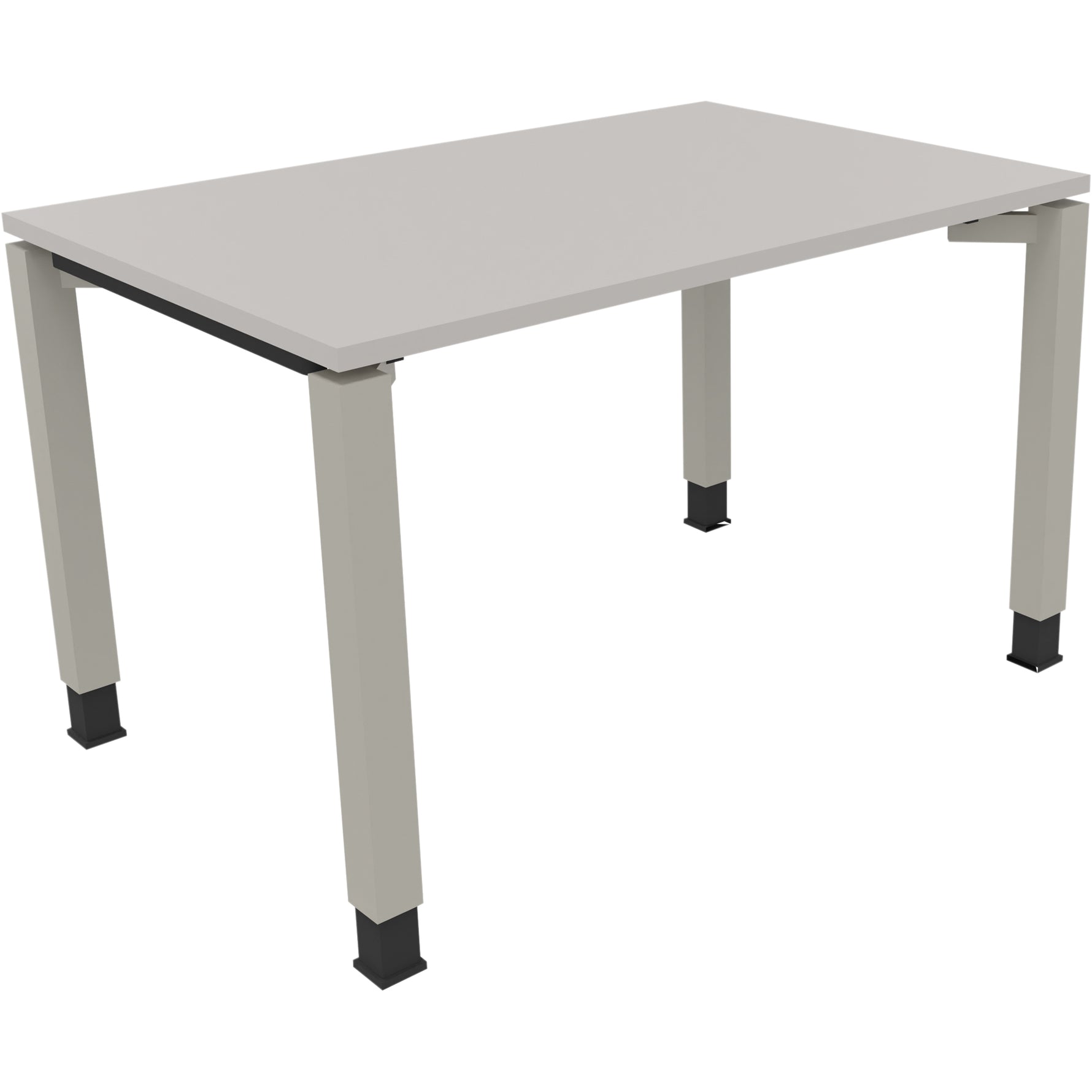 Neutralware Schreibtisch all in one 1.200 x 680-820 x 800 mm (B x H x T) Vierfuß Quadratrohr lichtgrau – Produktbild 2