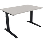 Neutralware Schreibtisch all in one 1.200 x 650-850 x 800 mm (B x H x T) Flachkufe Quadratrohr lichtgrau