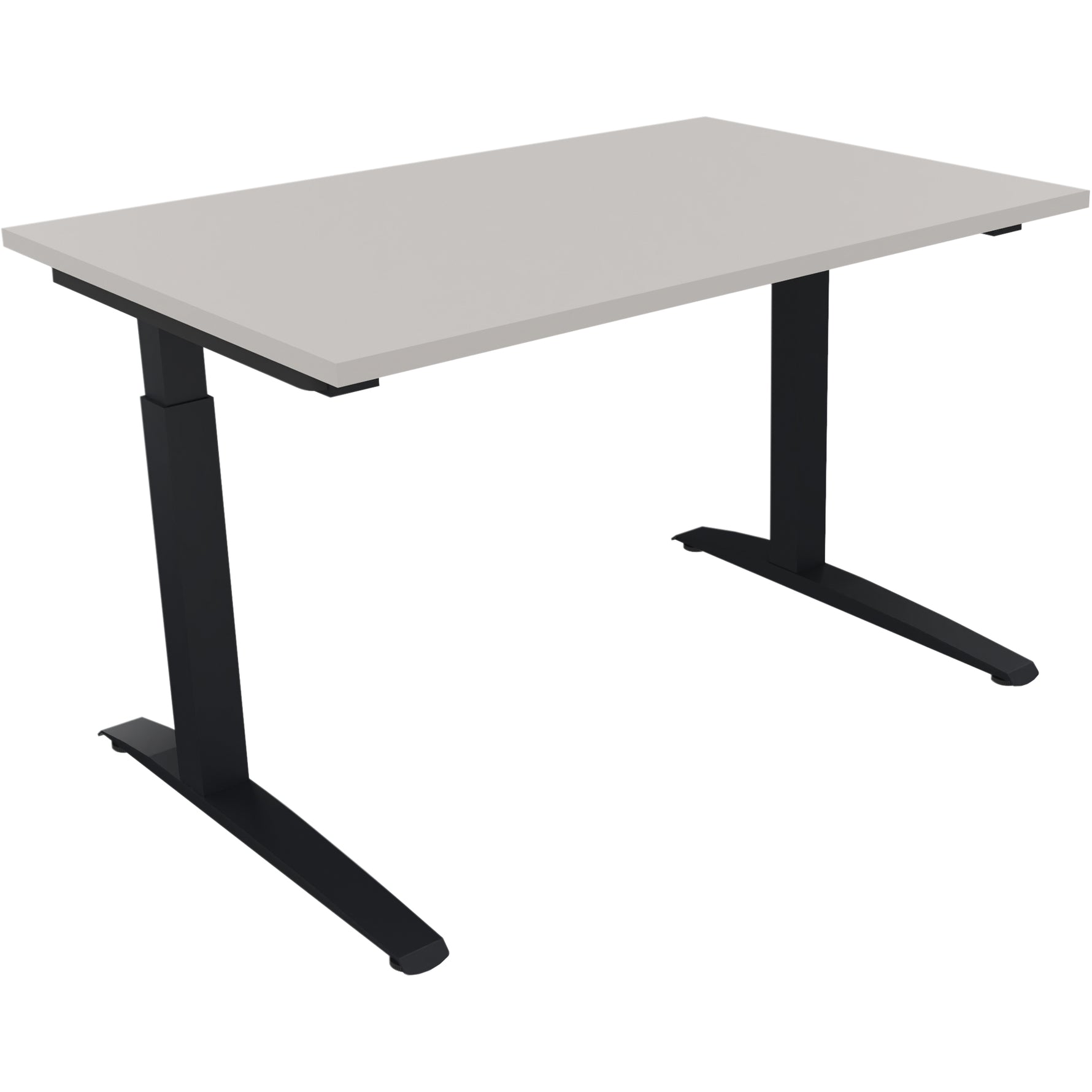 Neutralware Schreibtisch all in one 1.200 x 650-850 x 800 mm (B x H x T) Flachkufe Quadratrohr lichtgrau