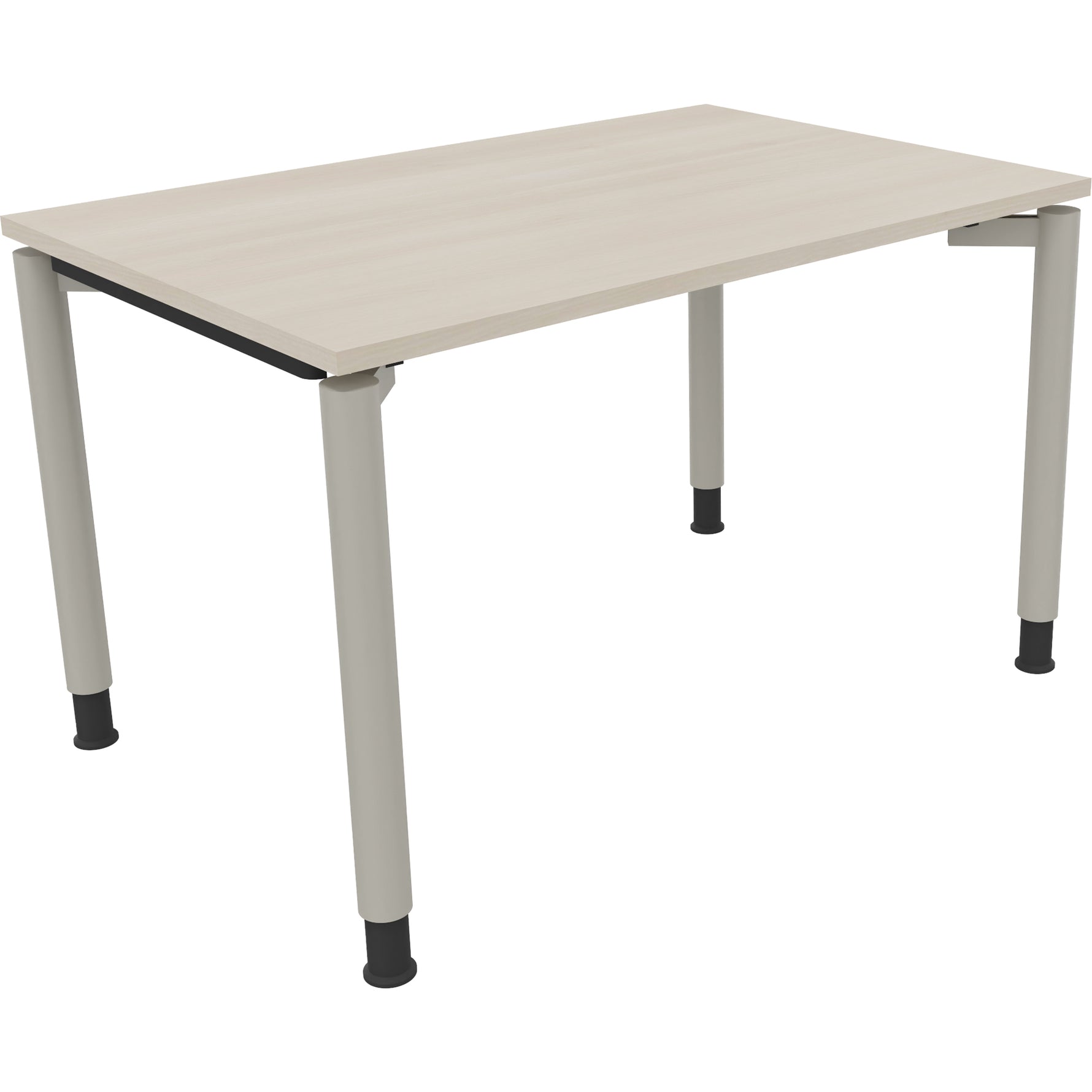 Neutralware Schreibtisch all in one 1.200 x 680-820 x 800 mm (B x H x T) Vierfuß Rundrohr akazie hell – Produktbild 2