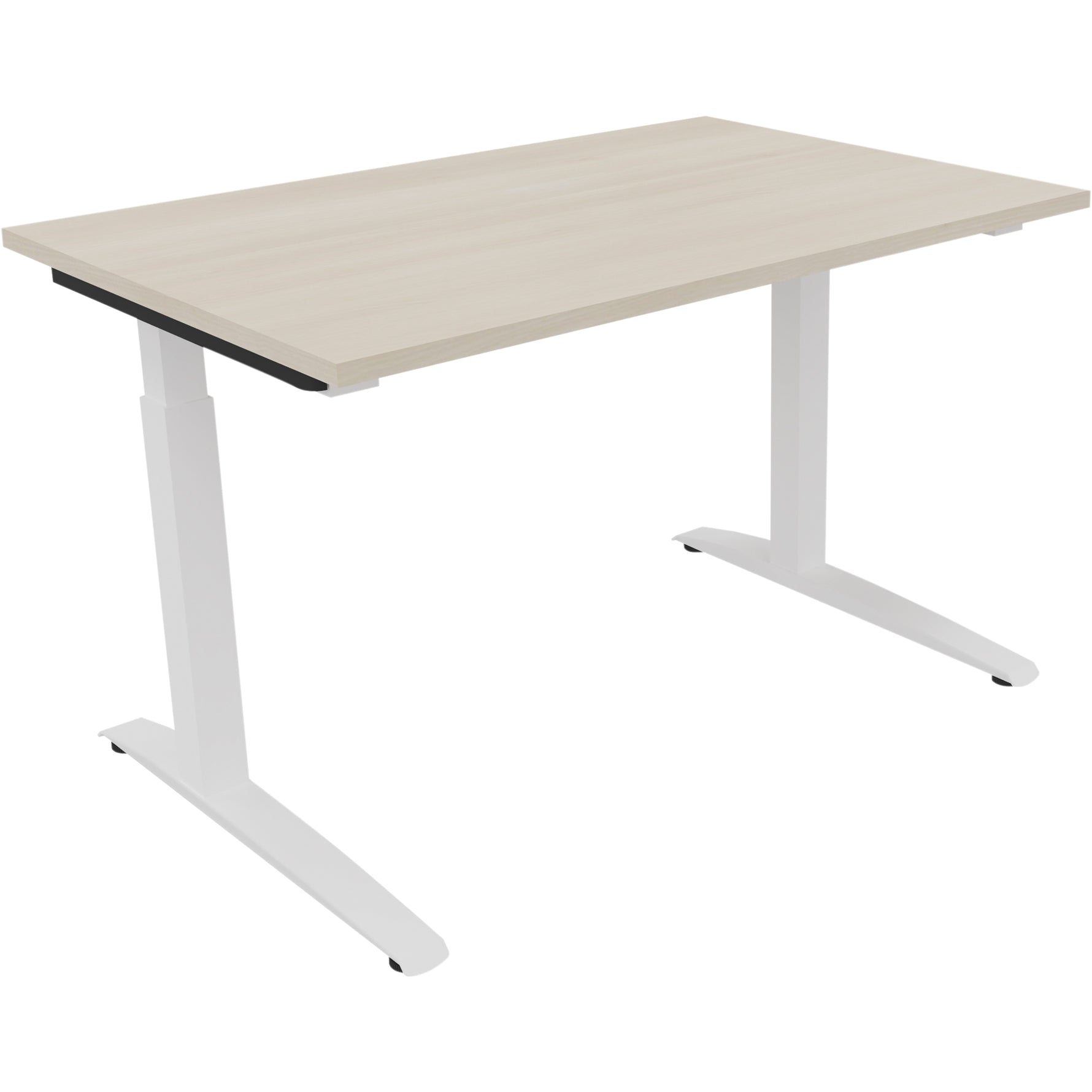 Neutralware Schreibtisch all in one 1.200 x 650-850 x 800 mm (B x H x T) Flachkufe Quadratrohr akazie hell – Produktbild