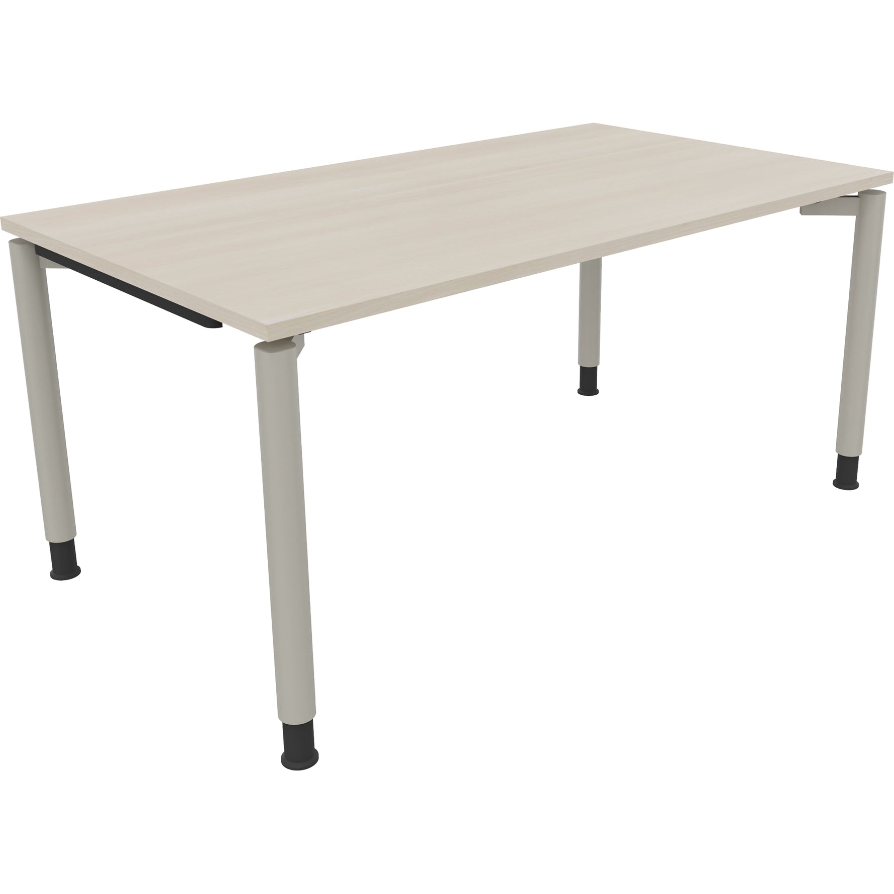 Neutralware Schreibtisch all in one 1.600 x 680-820 x 900 mm (B x H x T) Vierfuß Rundrohr akazie hell – Produktbild 2