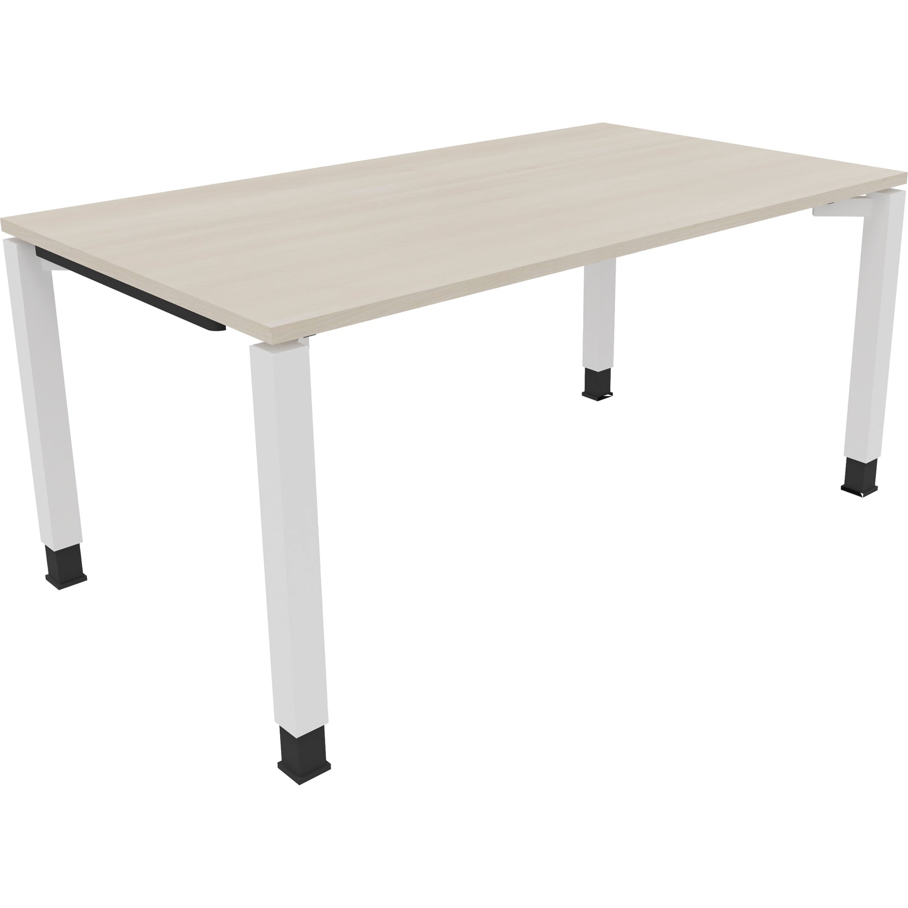 Neutralware Schreibtisch all in one 1.600 x 680-820 x 900 mm (B x H x T) Vierfuß Quadratrohr akazie hell – Produktbild 3