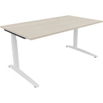 Neutralware Schreibtisch all in one 1.600 x 650-850 x 900 mm (B x H x T) Flachkufe Quadratrohr akazie hell – Produktbild
