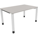Neutralware Schreibtisch all in one 1.400 x 680-820 x 900 mm (B x H x T) Vierfuß Quadratrohr lichtgrau – Produktbild 3