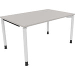 Neutralware Schreibtisch all in one 1.400 x 680-820 x 900 mm (B x H x T) Vierfuß Rundrohr lichtgrau – Produktbild 3