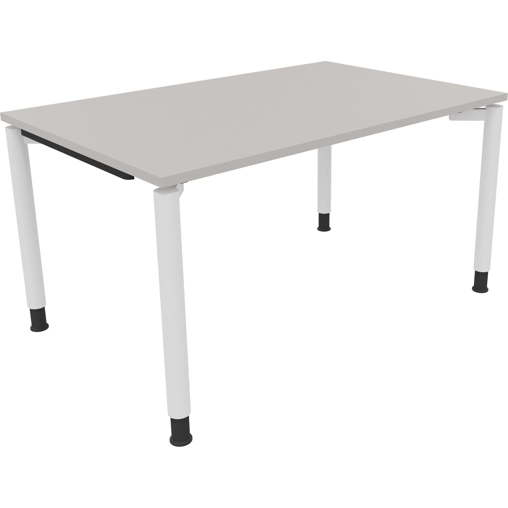 Neutralware Schreibtisch all in one 1.400 x 680-820 x 900 mm (B x H x T) Vierfuß Rundrohr lichtgrau – Produktbild 3