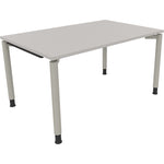 Neutralware Schreibtisch all in one 1.400 x 680-820 x 900 mm (B x H x T) Vierfuß Rundrohr lichtgrau – Produktbild 2