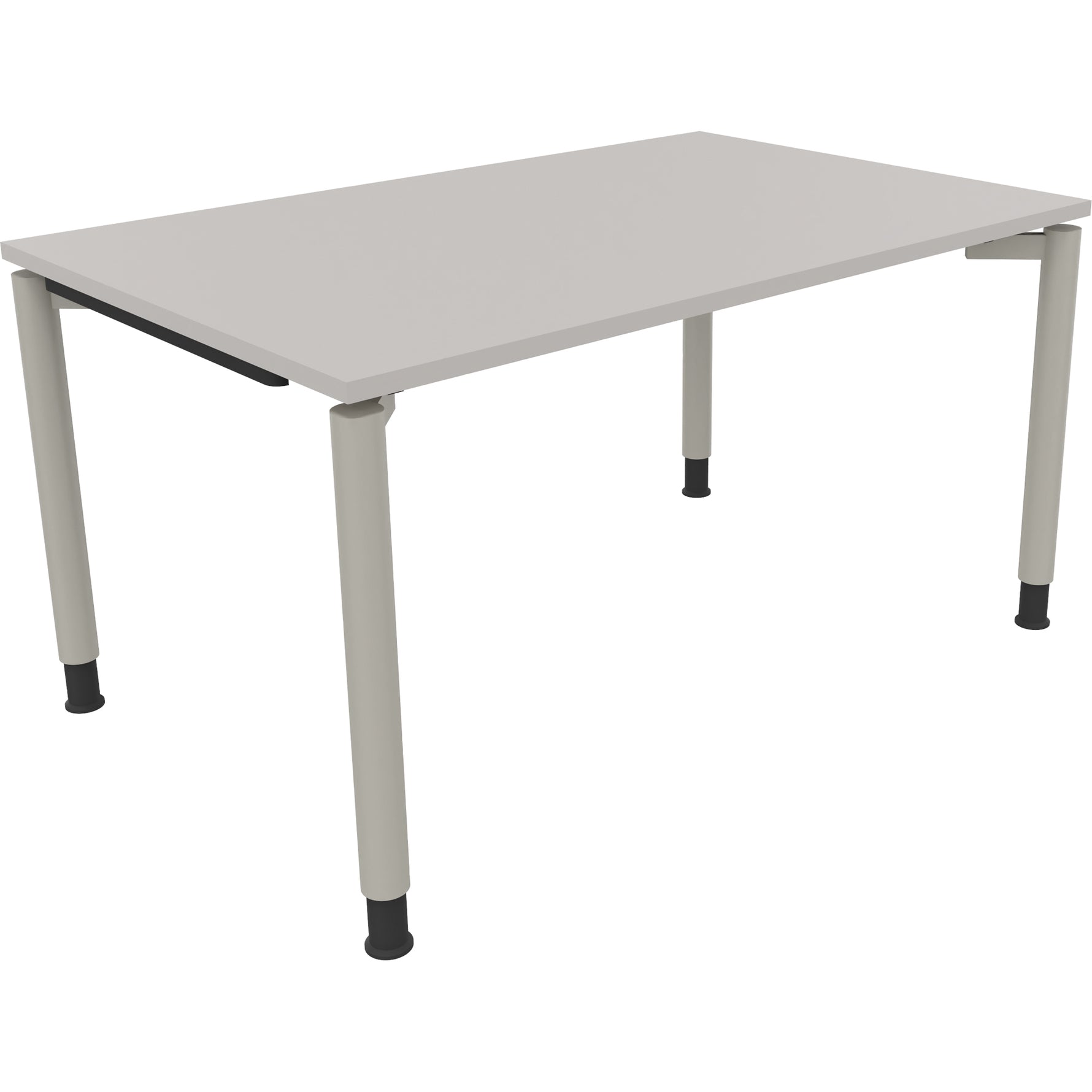 Neutralware Schreibtisch all in one 1.400 x 680-820 x 900 mm (B x H x T) Vierfuß Rundrohr lichtgrau – Produktbild 2