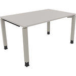 Neutralware Schreibtisch all in one 1.400 x 680-820 x 900 mm (B x H x T) Vierfuß Quadratrohr lichtgrau – Produktbild 2
