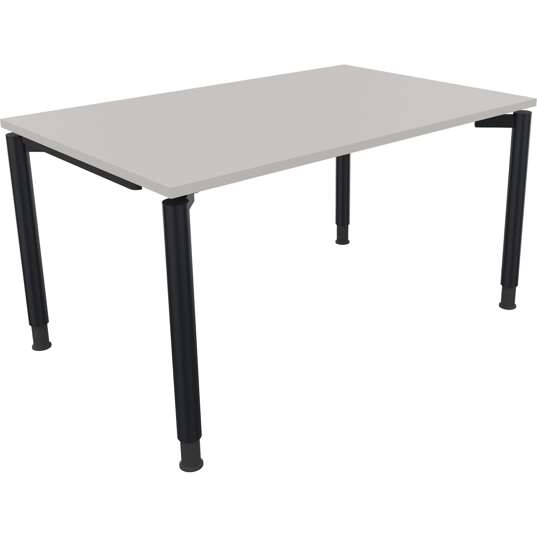 Neutralware Schreibtisch all in one 1.400 x 680-820 x 900 mm (B x H x T) Vierfuß Rundrohr lichtgrau
