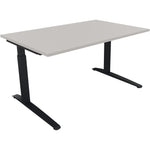 Neutralware Schreibtisch all in one 1.400 x 650-850 x 900 mm (B x H x T) Flachkufe Quadratrohr lichtgrau