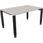 Neutralware Schreibtisch all in one 1.400 x 680-820 x 900 mm (B x H x T) Vierfuß Quadratrohr lichtgrau