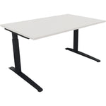 Neutralware Schreibtisch all in one 1.400 x 650-850 x 900 mm (B x H x T) Flachkufe Quadratrohr diamant weiß