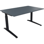 Neutralware Schreibtisch all in one 1.400 x 650-850 x 900 mm (B x H x T) Flachkufe Quadratrohr lavagrau
