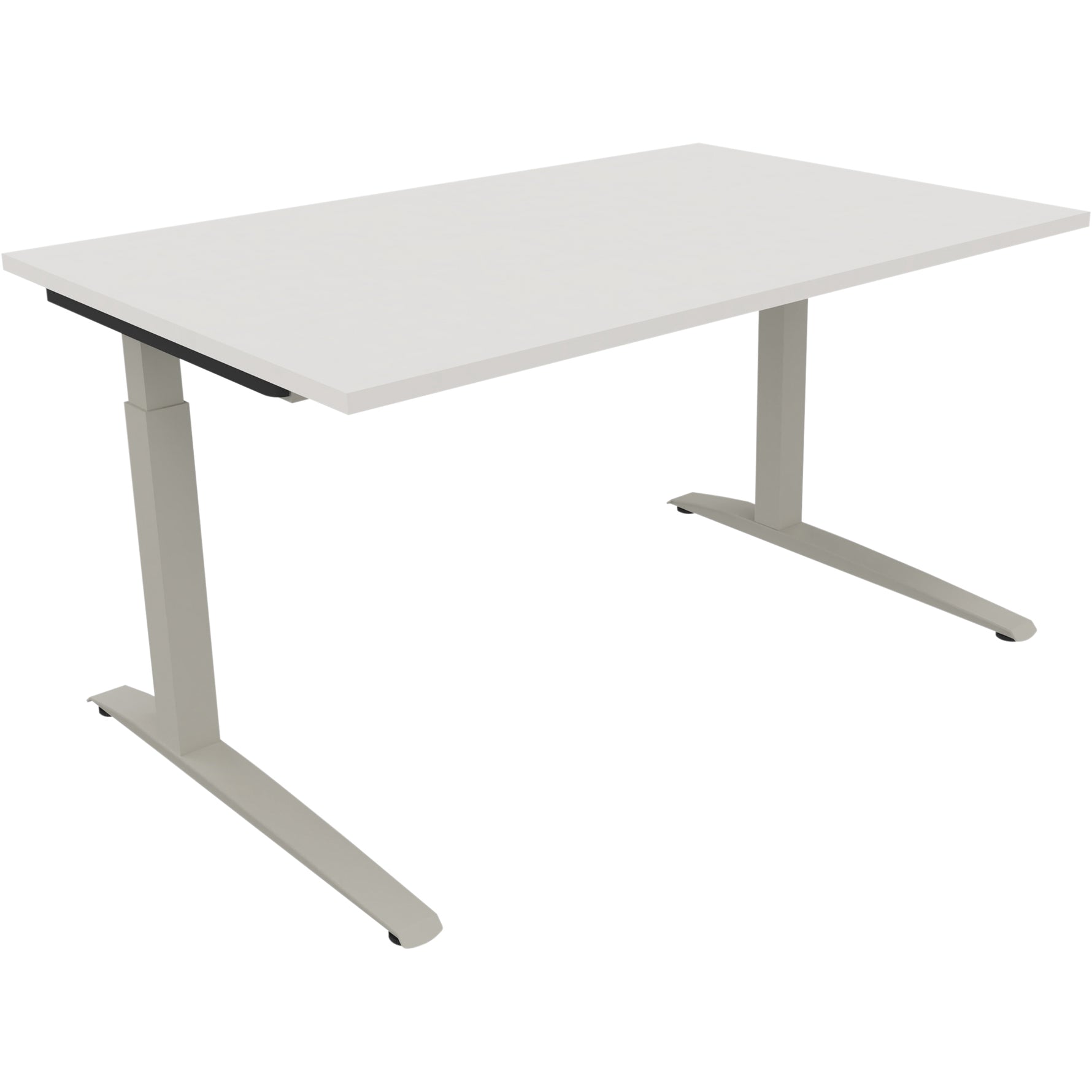 Neutralware Schreibtisch all in one 1.400 x 650-850 x 900 mm (B x H x T) Flachkufe Quadratrohr diamant weiß –