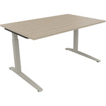 Neutralware Schreibtisch all in one 1.400 x 650-850 x 900 mm (B x H x T) Flachkufe Quadratrohr eiche natur – Produktbild