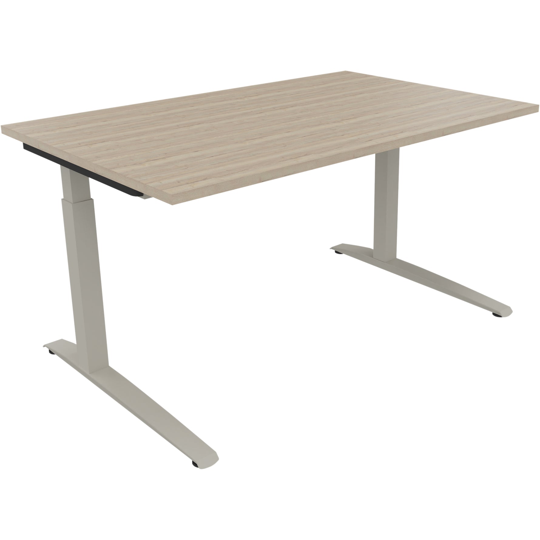 Neutralware Schreibtisch all in one 1.400 x 650-850 x 900 mm (B x H x T) Flachkufe Quadratrohr eiche natur – Produktbild