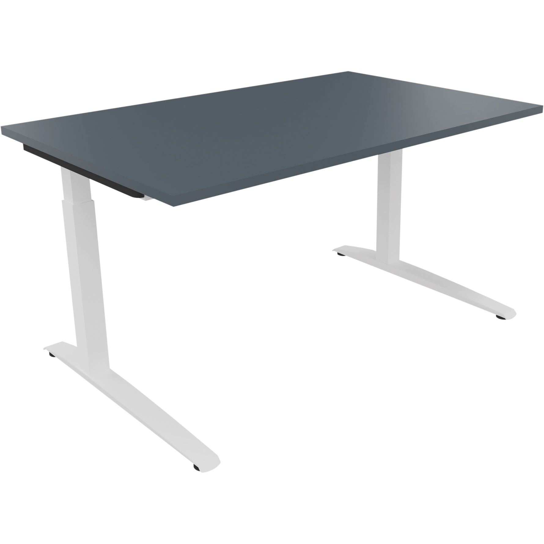 Neutralware Schreibtisch all in one 1.400 x 650-850 x 900 mm (B x H x T) Flachkufe Quadratrohr lavagrau – Produktbild 3