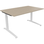Neutralware Schreibtisch all in one 1.400 x 650-850 x 900 mm (B x H x T) Flachkufe Quadratrohr eiche natur – Produktbild