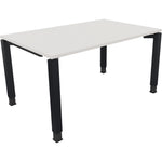Neutralware Schreibtisch all in one 1.400 x 680-820 x 900 mm (B x H x T) Vierfuß Quadratrohr diamant weiß
