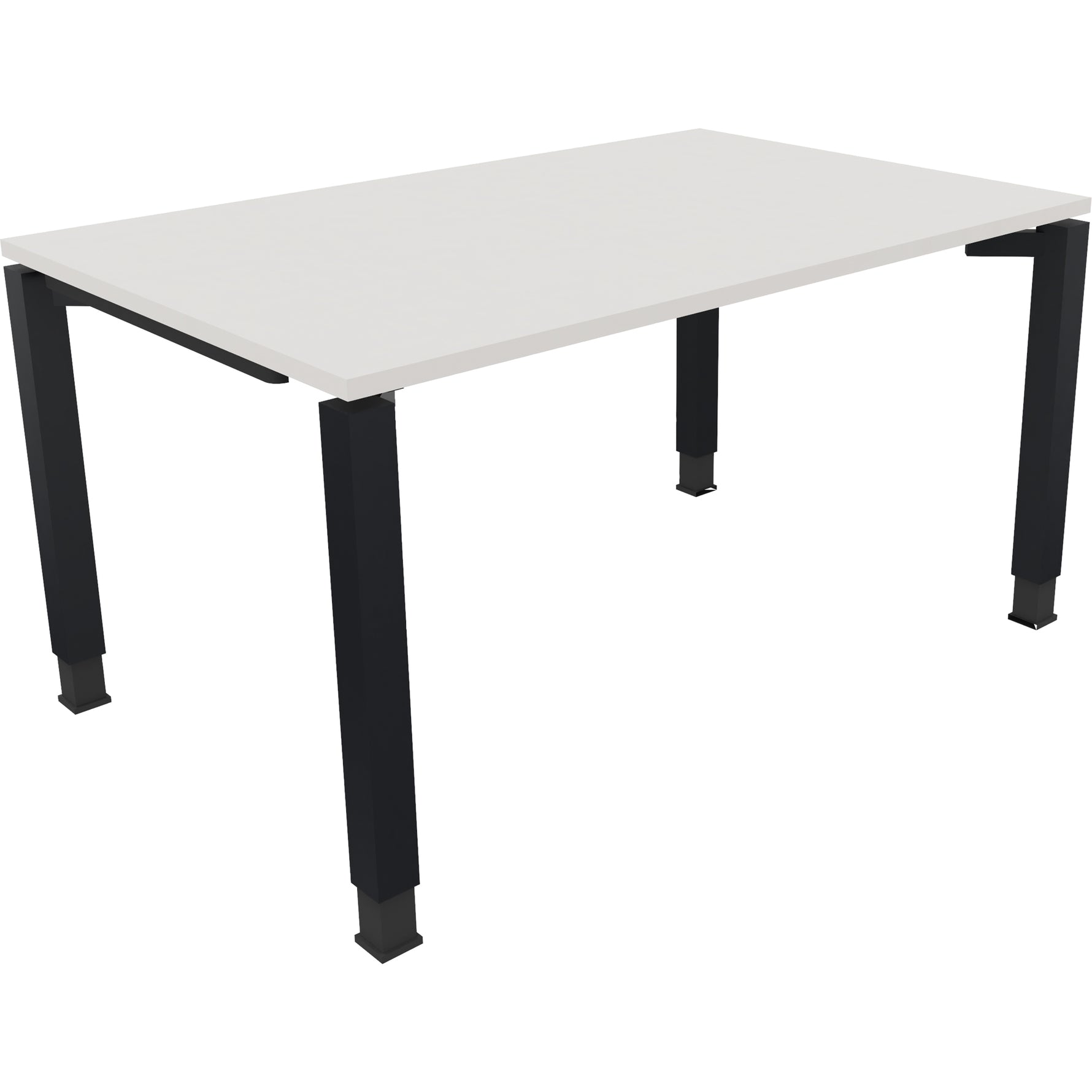 Neutralware Schreibtisch all in one 1.400 x 680-820 x 900 mm (B x H x T) Vierfuß Quadratrohr diamant weiß