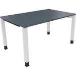 Neutralware Schreibtisch all in one 1.400 x 680-820 x 900 mm (B x H x T) Vierfuß Quadratrohr lavagrau – Produktbild 3