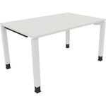 Neutralware Schreibtisch all in one 1.400 x 680-820 x 900 mm (B x H x T) Vierfuß Quadratrohr diamant weiß – Produktbild