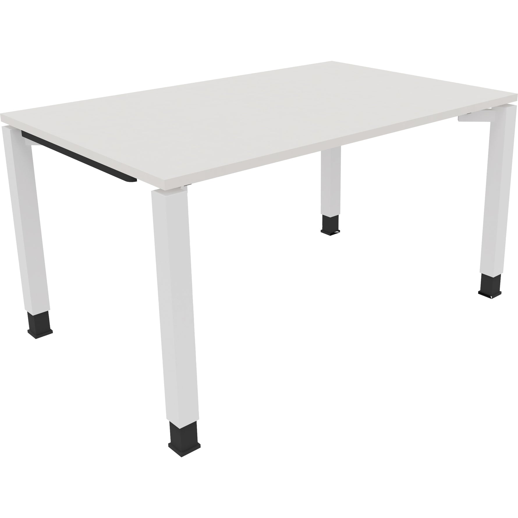 Neutralware Schreibtisch all in one 1.400 x 680-820 x 900 mm (B x H x T) Vierfuß Quadratrohr diamant weiß – Produktbild