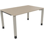 Schreibtisch all in one 1.400 x 680-820 x 900 mm (B x H x T) Vierfuß Quadratrohr eiche natur