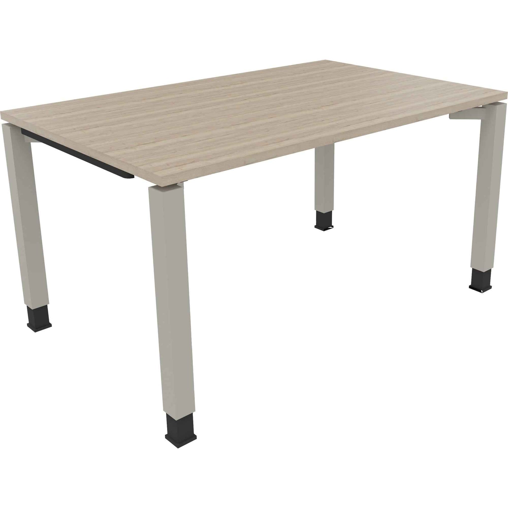 Schreibtisch all in one 1.400 x 680-820 x 900 mm (B x H x T) Vierfuß Quadratrohr eiche natur