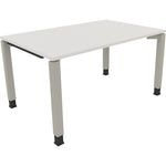 Neutralware Schreibtisch all in one 1.400 x 680-820 x 900 mm (B x H x T) Vierfuß Quadratrohr diamant weiß – Produktbild