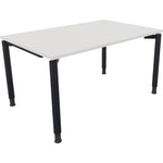 Neutralware Schreibtisch all in one 1.400 x 680-820 x 900 mm (B x H x T) Vierfuß Rundrohr diamant weiß