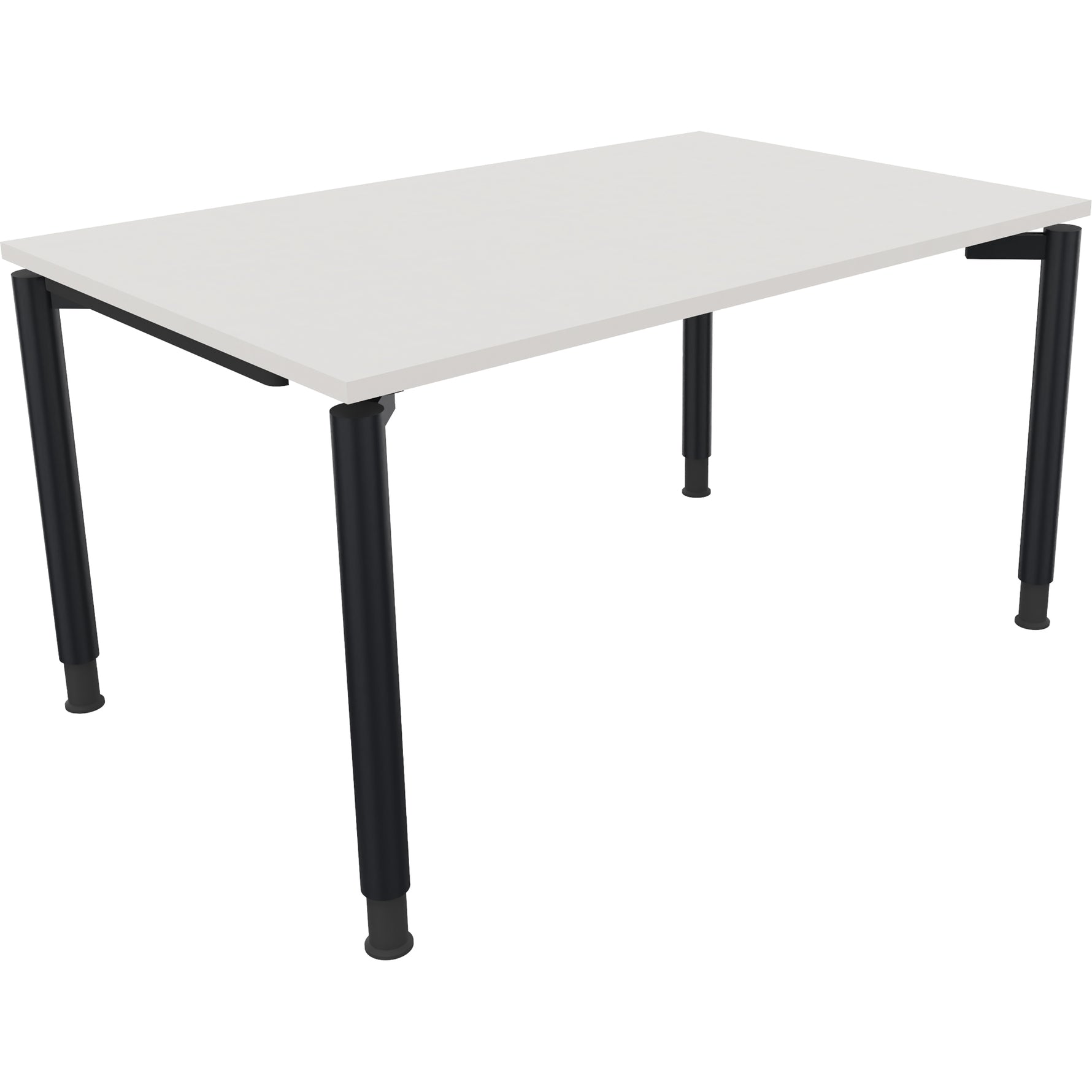 Neutralware Schreibtisch all in one 1.400 x 680-820 x 900 mm (B x H x T) Vierfuß Rundrohr diamant weiß