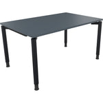 Neutralware Schreibtisch all in one 1.400 x 680-820 x 900 mm (B x H x T) Vierfuß Rundrohr lavagrau