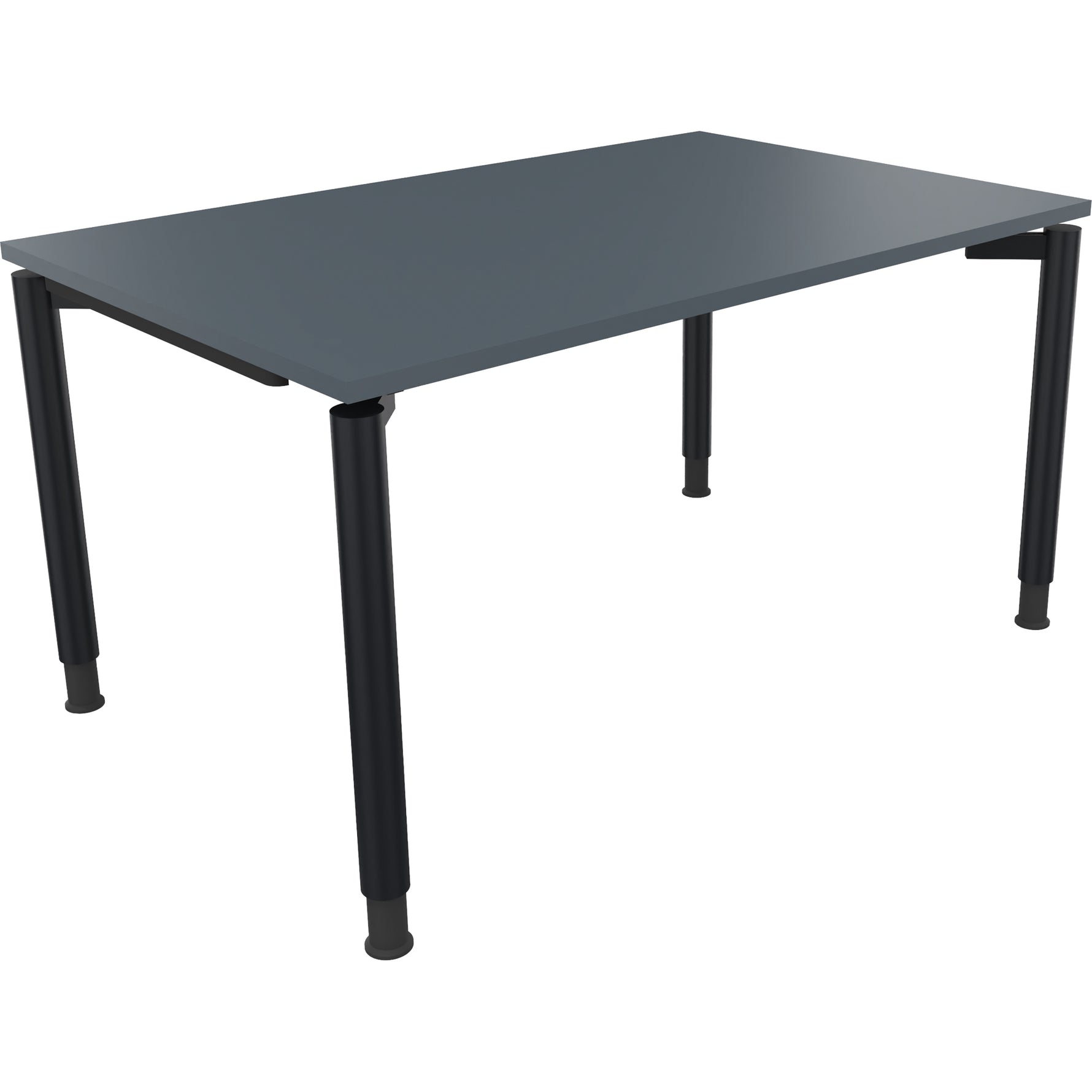 Neutralware Schreibtisch all in one 1.400 x 680-820 x 900 mm (B x H x T) Vierfuß Rundrohr lavagrau