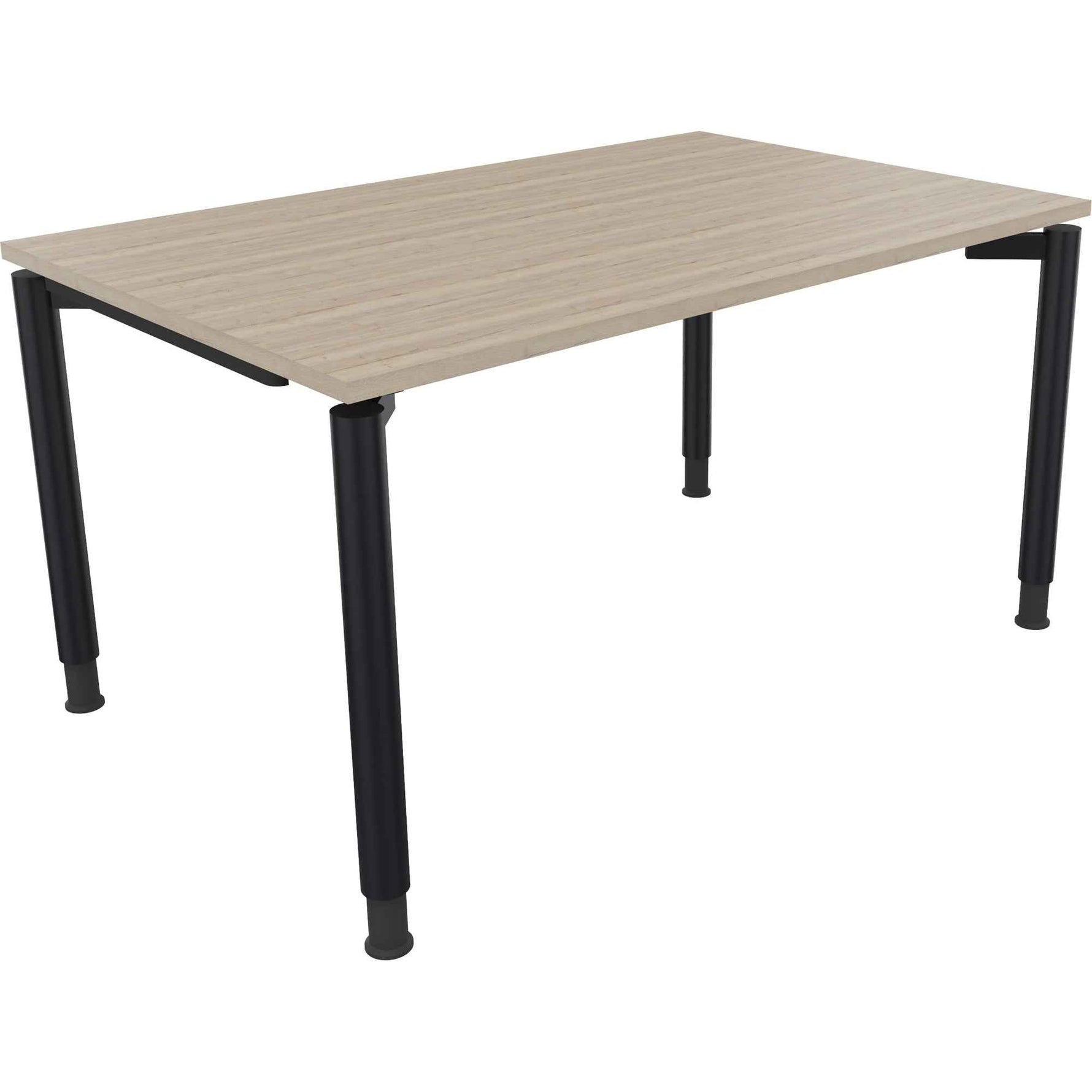 Schreibtisch all in one 1.400 x 680-820 x 900 mm (B x H x T) Vierfuß Rundrohr eiche natur
