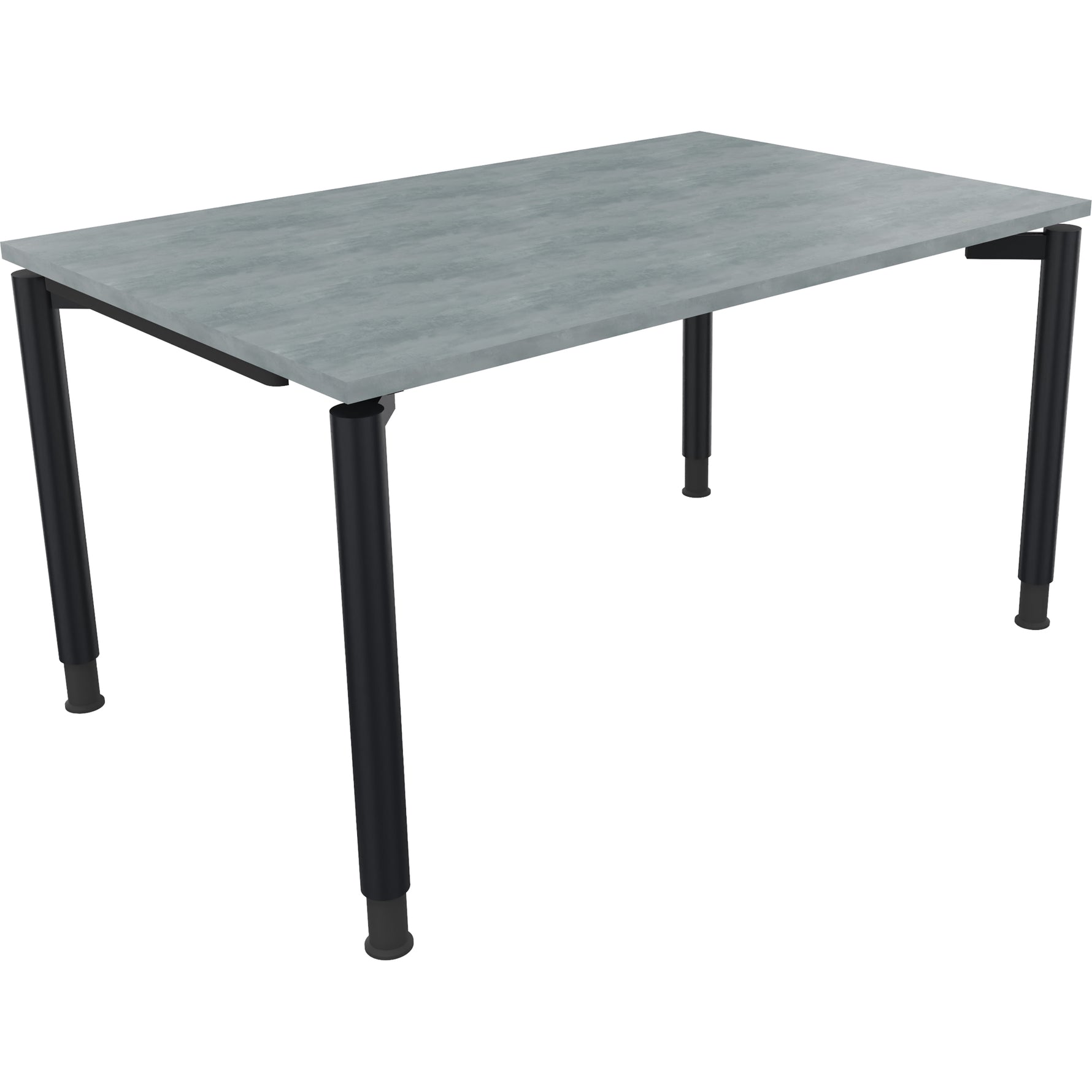 Neutralware Schreibtisch all in one 1.400 x 680-820 x 900 mm (B x H x T) Vierfuß Rundrohr beton hell