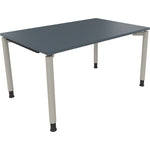 Neutralware Schreibtisch all in one 1.400 x 680-820 x 900 mm (B x H x T) Vierfuß Rundrohr lavagrau – Produktbild 3