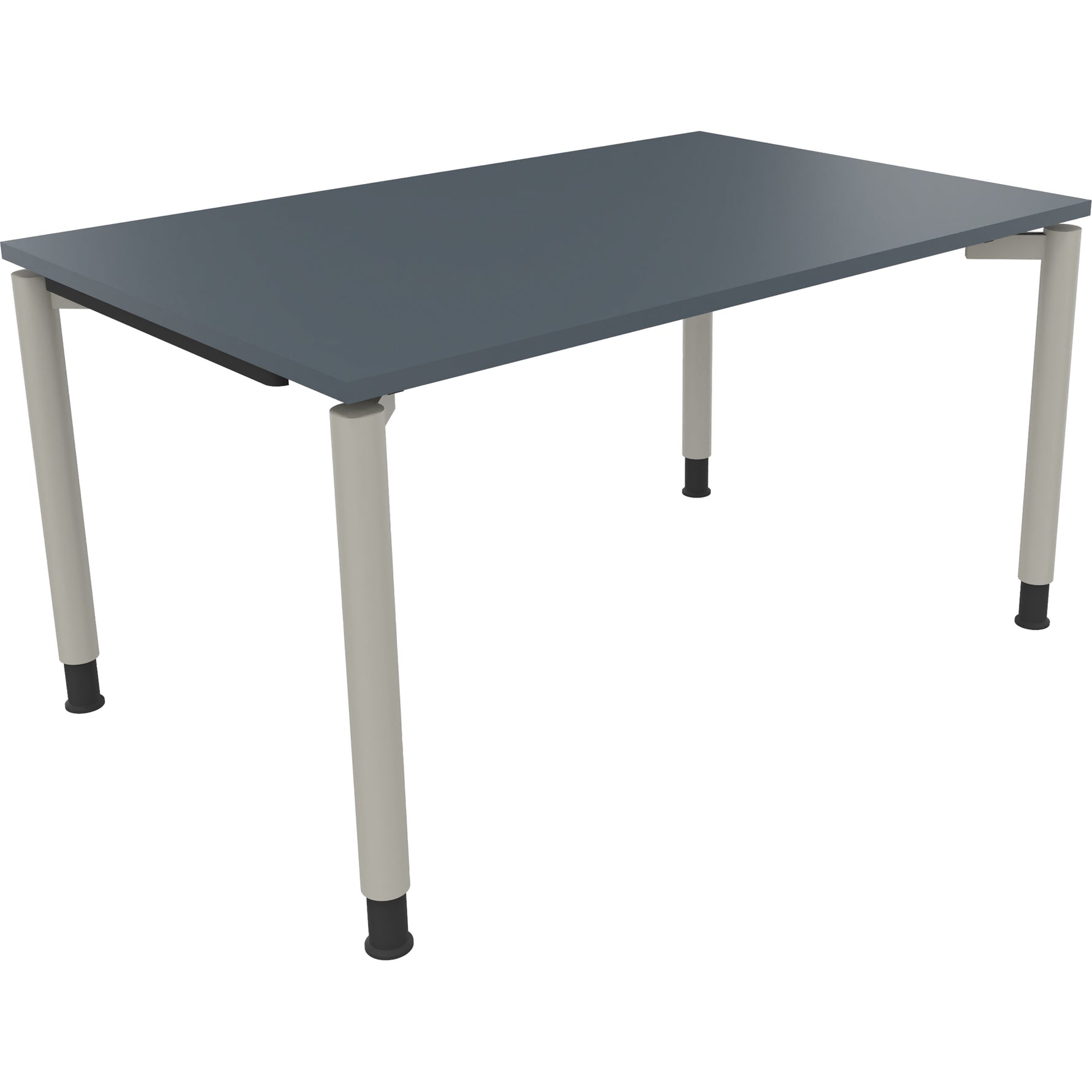 Neutralware Schreibtisch all in one 1.400 x 680-820 x 900 mm (B x H x T) Vierfuß Rundrohr lavagrau – Produktbild 3