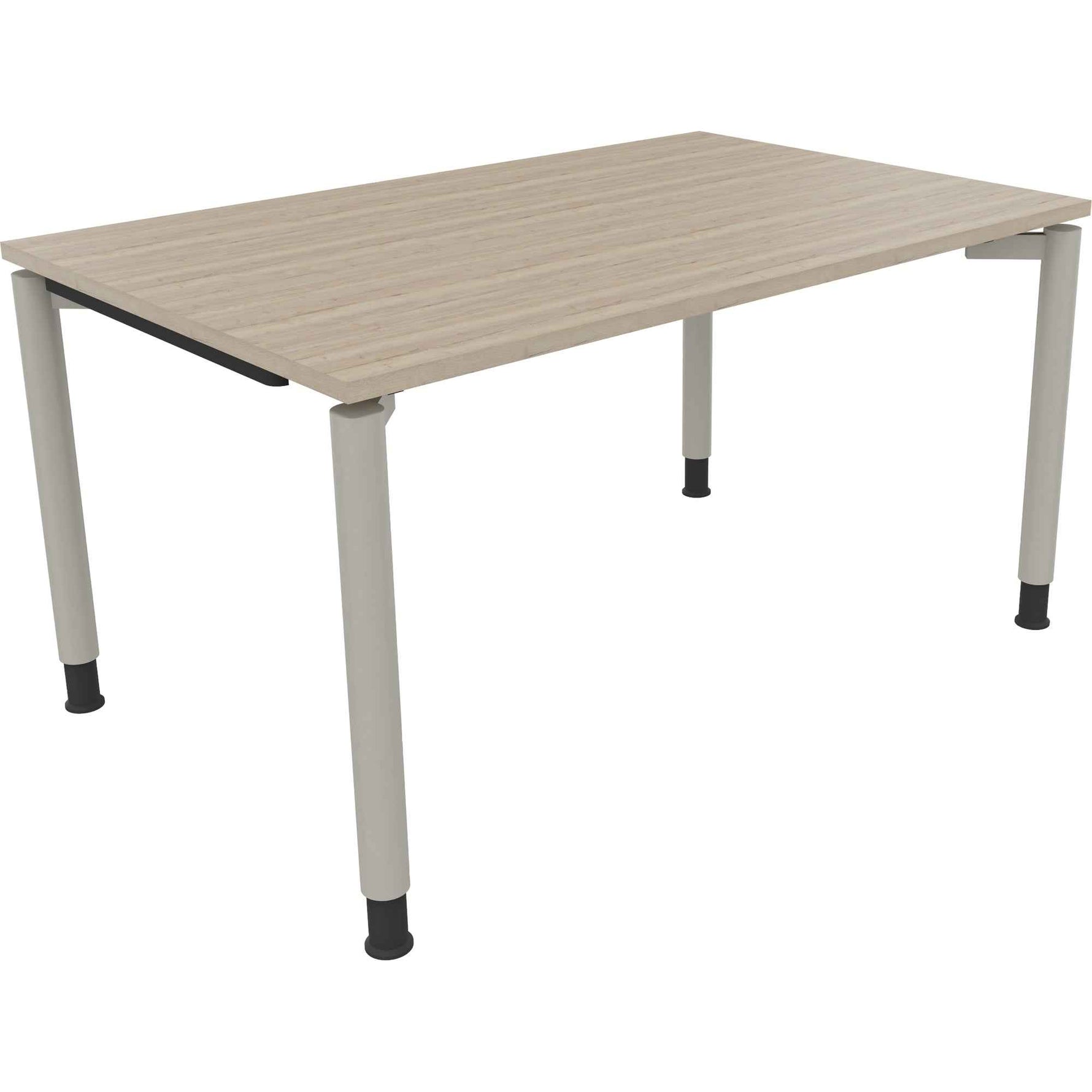 Schreibtisch all in one 1.400 x 680-820 x 900 mm (B x H x T) Vierfuß Rundrohr eiche natur