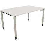 Neutralware Schreibtisch all in one 1.400 x 680-820 x 900 mm (B x H x T) Vierfuß Rundrohr diamant weiß – Produktbild 2