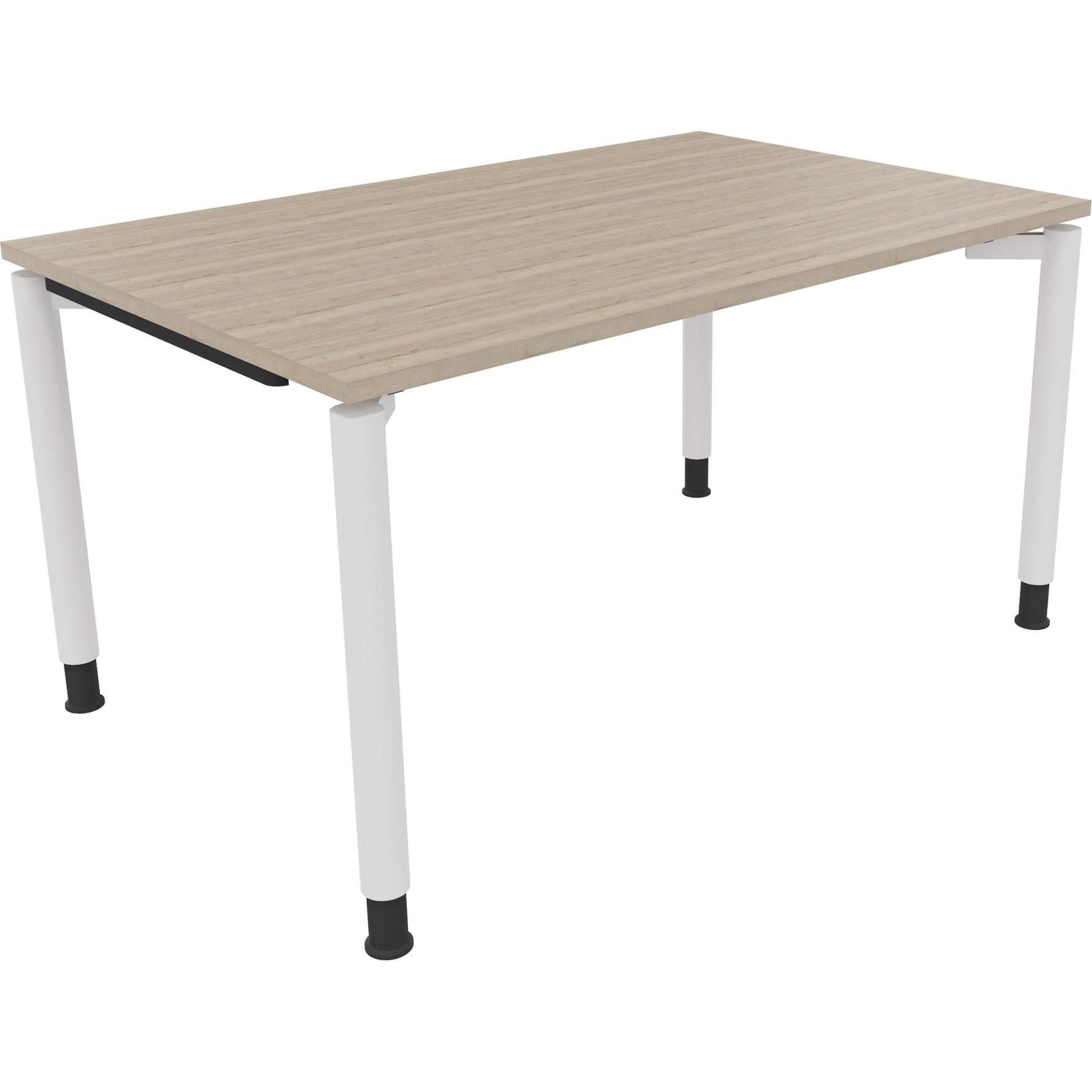 Neutralware Schreibtisch all in one 1.400 x 680-820 x 900 mm (B x H x T) Vierfuß Rundrohr eiche natur – Produktbild 3