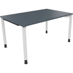 Neutralware Schreibtisch all in one 1.400 x 680-820 x 900 mm (B x H x T) Vierfuß Rundrohr lavagrau – Produktbild 2