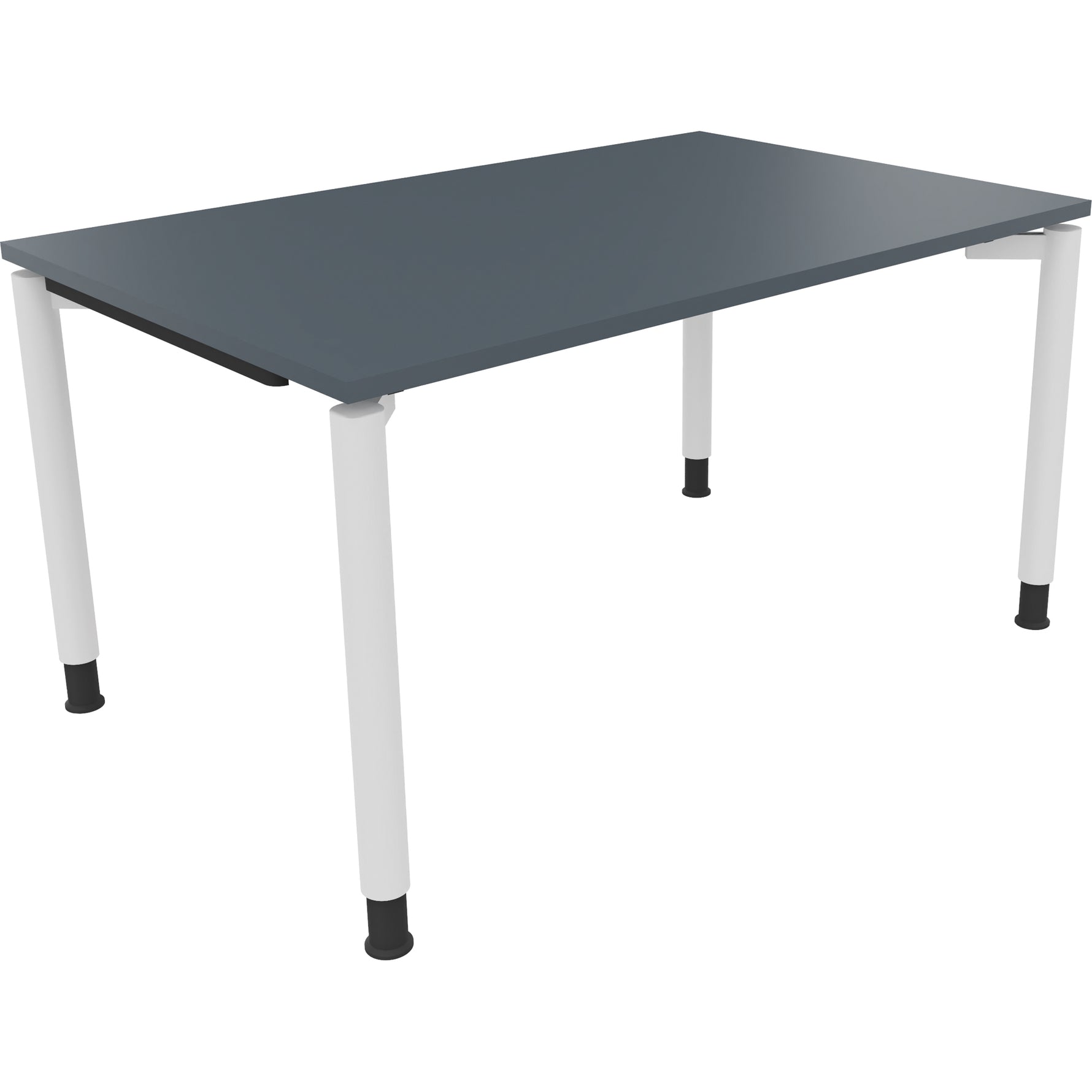 Neutralware Schreibtisch all in one 1.400 x 680-820 x 900 mm (B x H x T) Vierfuß Rundrohr lavagrau – Produktbild 2