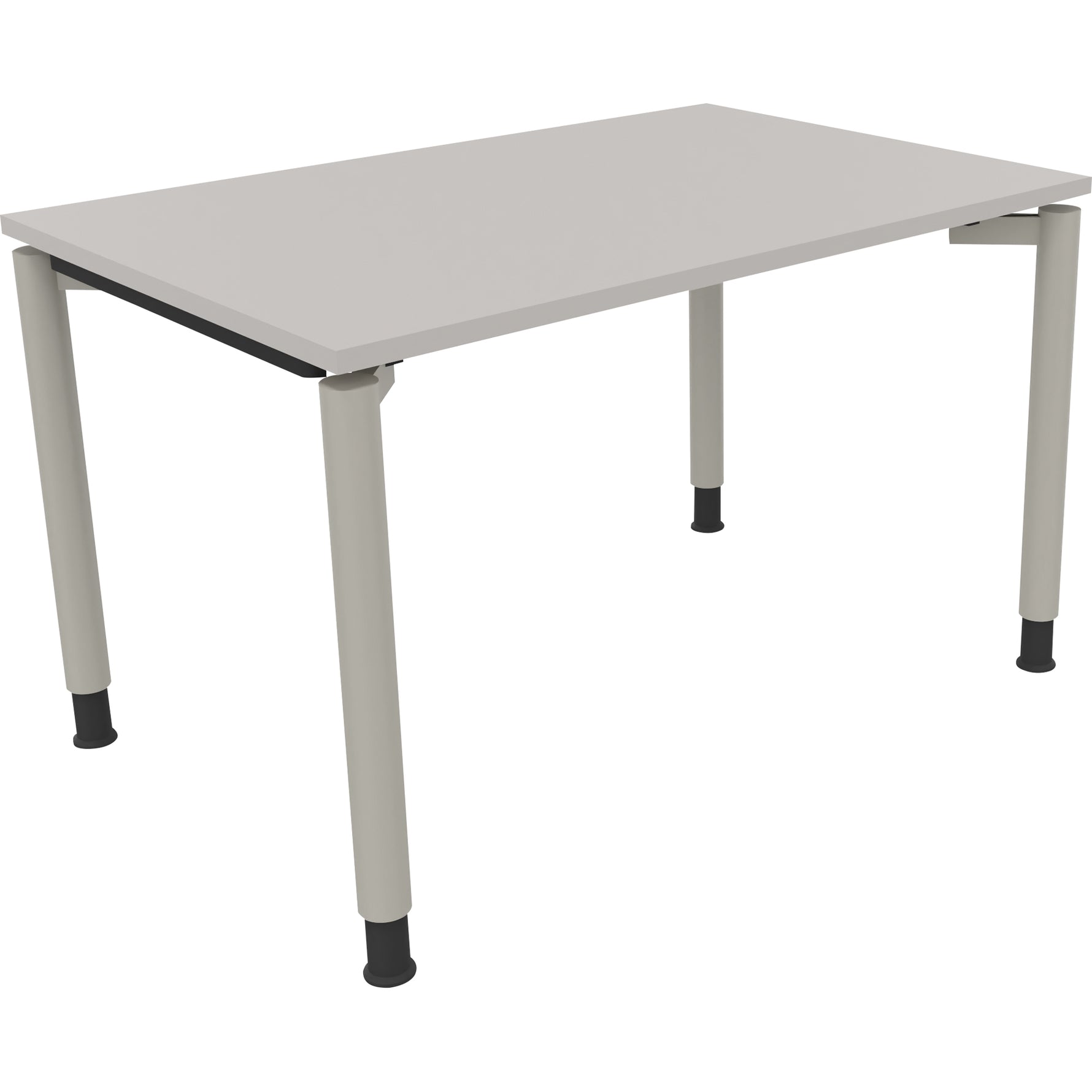 Neutralware Schreibtisch all in one 1.200 x 680-820 x 800 mm (B x H x T) Vierfuß Rundrohr lichtgrau – Produktbild 2